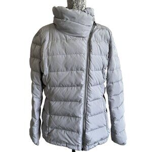 DKNY Women Sport Asymmetrical Zip Packable Down Puffer Coat, Grey, Size XL
